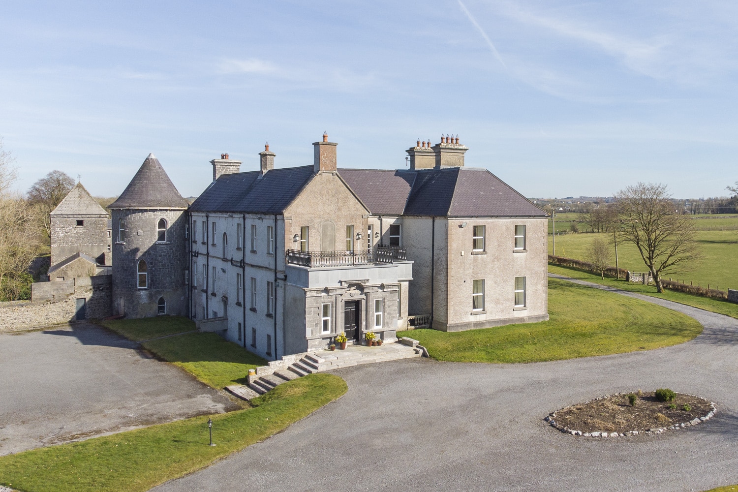 Aerial view of the house entrance